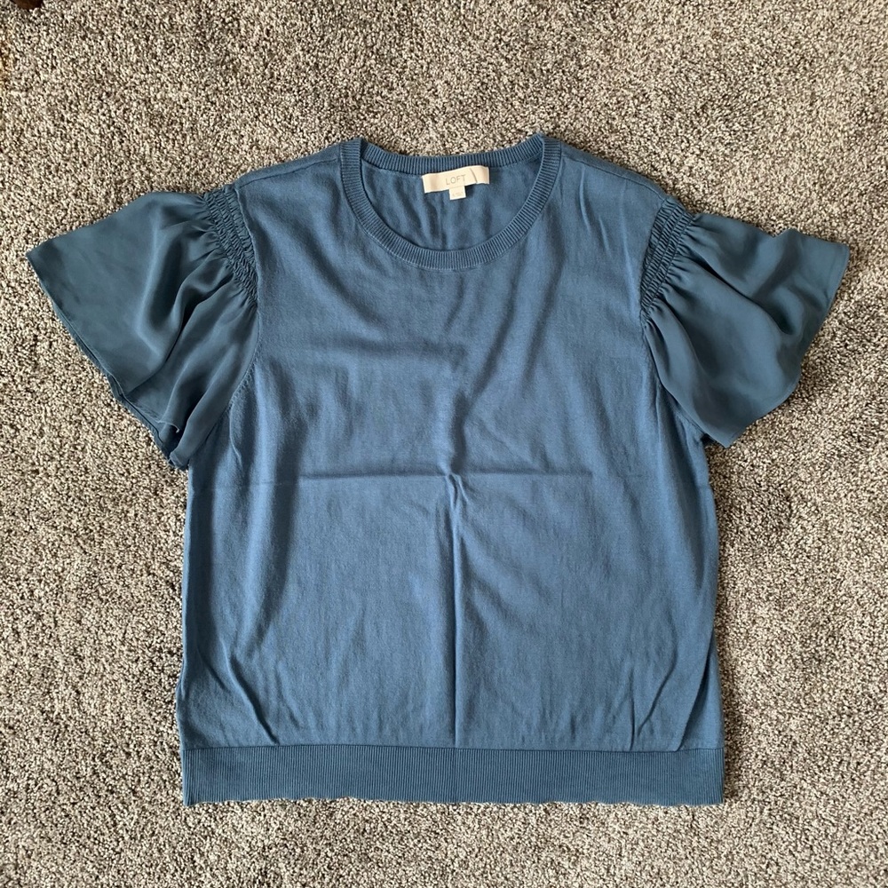 Loft flutter-sleeve sweater tee